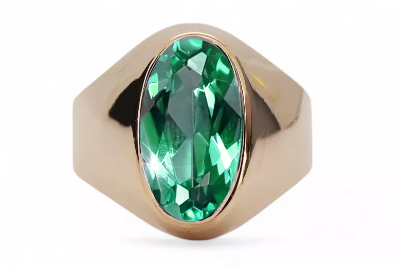 Ring Vintage craft Emerald Original Vintage 14K Rose Gold vrc077r